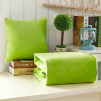 敬平加厚抱枕被子两用汽车珊瑚绒毯办公室靠垫沙发午睡枕头车载小靠枕 加厚抱枕被-苹果绿 小号105*150cm[双 平