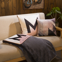 敬平办公室抱枕被子两用珊瑚绒汽车靠垫沙发午睡空调枕头车载毯小靠枕 美好时光绒毯 抱枕毯(绒) 35x35cm 展 平