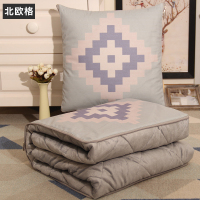 敬平抱枕被子两用抱枕办公室靠枕沙发靠垫空调被汽车靠背小被子午睡毯 北欧格 [可机洗.四季通用抱枕被]中号40×4 平
