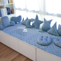 敬平ins网红办公室沙发汽车公主皇冠靠垫小午睡抱枕学生懒人飘窗腰枕 水晶绒-蓝色 腰枕30*50cm含芯 平