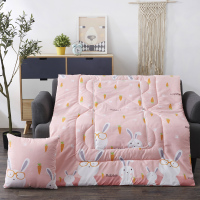 敬平多功能汽车抱枕被子两用靠枕沙发折叠靠垫被空调被办公室午睡枕头 藕色 幸福小兔() 中加大绗缝版120*1 平