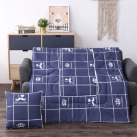 敬平多功能汽车抱枕被子两用靠枕沙发折叠靠垫被空调被办公室午睡枕头 皇冠() 中号绗缝版100*150 平