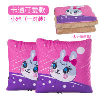 敬平汽车抱枕被子两用车内车上靠垫靠枕头车载午睡毯子折叠空调被一对 卡通可爱款-小雅 一对装(2个) 中号(合起3 平