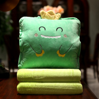 敬平汽车抱枕被子两用车上靠枕办公室靠垫车载午睡毯子小枕头车内 (方形)小恐龙 暖手抱枕+绒毯(100*170 平