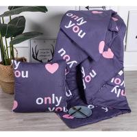 敬平棉抱枕被子两用汽车靠枕多功能办公室午睡靠垫被棉枕头空调被 紫色 棉紫色爱人 50*50cm(150*1 平