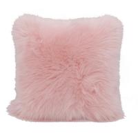 敬平ins风北欧长毛绒抱枕套沙发靠枕汽车床头靠垫办公室公主粉少女心 仿狐狸毛浅粉色 50x50cm 枕套+枕芯 平