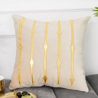 敬平美式轻奢沙发抱枕 样板房床头靠垫 刺绣汽车靠枕客厅欧式绣花靠背 轻奢-驼-竖线 45*45cm(外套+内芯) 平