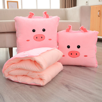 敬平加厚抱枕被子两用靠枕沙发办公室床头枕头被汽车靠垫折叠空调被 小猪 抱枕40cm 被子1*1.5米 平