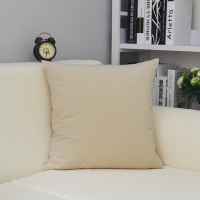 敬平欧式天鹅绒沙发靠垫纯色抱枕套汽车大抱枕床头靠背午休靠枕不含芯 乳白色 50X50cm枕套(不含芯) 平