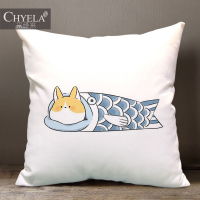 敬平日本柴犬可爱日系秋田犬周边汽车沙发睡觉抱枕靠垫定制礼物 1 40X40cm 平