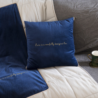 敬平两用抱枕被空调午休保暖被子办公室汽车枕头靠垫被午睡学生纯色礼 轻奢子夜蓝 叠起45*45展开110*155 平