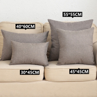 敬平纯色亚麻沙发抱枕客厅靠枕床头靠垫椅子靠背垫汽车腰枕抱枕套定制 灰咖色 40X60cm(含芯) 平