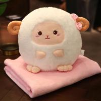 敬平12生肖抱枕被子两用靠枕折叠空调毯汽车内靠垫枕头办公室午睡 生肖- 43cm圆公仔抱枕(内置毯子1x1 平