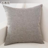 敬平纯色加厚亚麻抱枕套靠垫套沙发套靠枕套含芯简约现代汽车靠垫 古典灰 40*40cm(枕套) 平