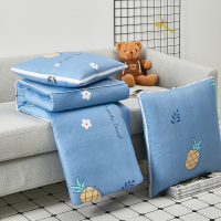 敬平北欧棉抱枕被子两用可折叠棉靠垫枕汽车办公室沙发午睡空调被 菠萝物语-浅绿 叠起40X40cm 展开105 平