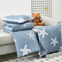 敬平北欧棉抱枕被子两用可折叠棉靠垫枕汽车办公室沙发午睡空调被 海韵蓝调 叠起40X40cm 展开105X15 平