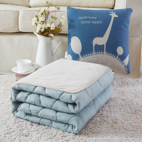 敬平抱枕被子两用汽车载用棉午睡小靠枕头三合一折叠加厚棉多功能 长颈鹿 40x40cm棉麻展开110*150c 平