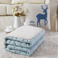 敬平抱枕被子两用汽车载用棉午睡小靠枕头三合一折叠加厚棉多功能 幸运草鹿 40x40cm棉麻展开110*150 平