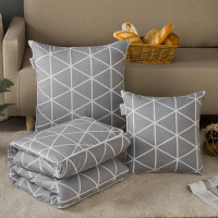 敬平抱枕被子两用靠垫被沙发办公室午休靠枕头被空调汽车腰枕床头靠背 桔红色 布拉格 50X50cm开150*190 平