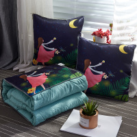 敬平抱枕被子两用办公室午睡枕头毯沙发靠枕汽车靠垫折叠空调被夏凉被 月光女孩 [可拆卸]抱枕50X50打开被子15 平