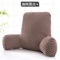 敬平沙发靠枕座椅护腰靠垫办公室腰靠床头腰垫汽车抱枕腰枕椅子靠背垫 咖啡圆点 大号65x40x26cm(宽高厚) 平