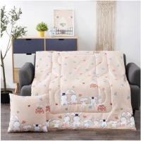 敬平多功能汽车抱枕被子两用沙发靠垫被靠枕保暖午休被办公室午睡枕头 蜜桃粉 爱心小兔() 中加大绗缝版120* 平