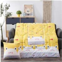 敬平多功能汽车抱枕被子两用沙发靠垫被靠枕保暖午休被办公室午睡枕头 藕色 腼腆熊() 大号绗缝版150*200 平