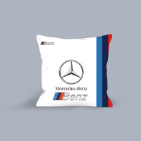 敬平奔驰宝马奥迪车主专用汽车两用抱枕被办公午休荷兰绒多功能靠垫被 奔驰彩标两用抱枕被 小号42*42CM展开11 平