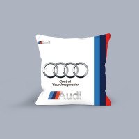 敬平奔驰宝马奥迪车主专用汽车两用抱枕被办公午休荷兰绒多功能靠垫被 奥迪彩标两用抱枕被 中号45*45CM展开12 平
