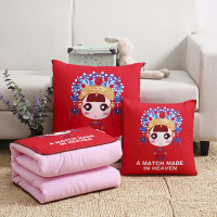 敬平多功能折叠抱枕被子两用 沙发靠垫被办公室空调被汽车载靠枕头被 新娘3(D) 40X40cm展开105X150 平