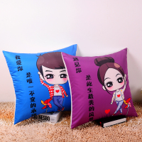 敬平情侣抱枕靠垫卡通可爱定制车内个性车用 车抱枕一对新款汽车枕头 承诺是风景一对包含枕芯 40X40cm 平