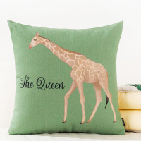 敬平北欧清新文艺ins抱枕被子两用汽车抱枕被加厚空调被子多功能靠枕 长颈鹿女王 抱枕被 45*45cm抱枕被 平