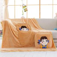 敬平汽车抱枕被子两用加厚空调被毯子办公室午睡毯枕头被子两用珊瑚绒 牛奶妹(黄) 抱枕毯(180X120cm) 平