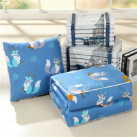 敬平两用多功能靠垫被汽车抱枕被子可爱卡通可折叠枕头被办公室空调被 雪狐--普通款 50X50展开150*195 平