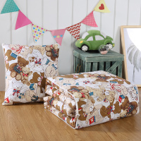 敬平两用多功能靠垫被汽车抱枕被子可爱卡通可折叠枕头被办公室空调被 驼色 小熊宝贝--普通款 40X40展开105 平