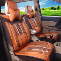 敬平坐垫宏光s座套7座荣光v宝骏730长安欧诺七座全包汽车坐垫四季通用 冰丝款棕咖色[七座全车] 平