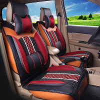 敬平坐垫宏光s座套7座荣光v宝骏730长安欧诺七座全包汽车坐垫四季通用 冰丝款黑酒红[全车七座] 平