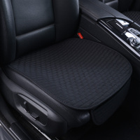 敬平汽车坐垫夏季亚麻无靠背三件套宝马奔驰专用座套四季通用单片座垫 亚麻三件套(经典黑砖块) 平