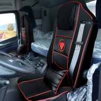 敬平坐垫新款福田EST GTL座套6系9ETX货车用品四季专用全包坐垫套 黑色红边豪华版 平