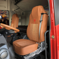 敬平坐垫福田戴姆勒EST GTL座套超能版ETX货车座套专车专用皮 全棕色皮革(一对装) 平