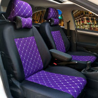 敬平坐垫昌河铃木新老款北斗星 E+ 北斗星x5 1.0 1.4专用汽车四季布艺座套 亚麻黑紫色 平