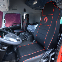 敬平东风天龙专用座套KL VL 启航版 旗舰版大货车重卡四季全包坐垫套 黑色红压边 平