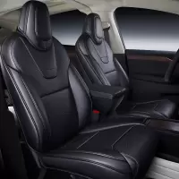敬平特斯拉model3坐垫Tesla Model S 座套专用座垫modelx汽车座椅套 经典黑-上品黄皮 平
