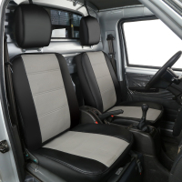 敬平定做东风小康K01单排荣光小卡货车箱货专车专用肤感皮全包围座套 都市黑灰 平坐垫