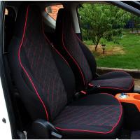 敬平宝骏E100宝骏E200知豆D2s众泰芝麻E30/E200两座专用电动汽车座套 亚麻黑红[两座] 平坐垫