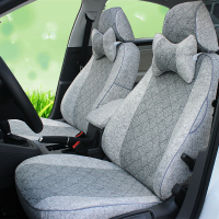 敬平宝骏E100宝骏E200知豆D2s众泰芝麻E30/E200两座专用电动汽车座套 亚麻成熟灰[两座] 平坐垫