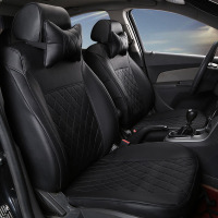 敬平北汽E系列E130E150座套专车专用皮U坐套全包汽车座垫套四季通用 杭绣款-纯黑 平