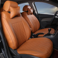 敬平北汽E系列E130E150座套专车专用皮U坐套全包汽车座垫套四季通用 杭绣款-棕色 平