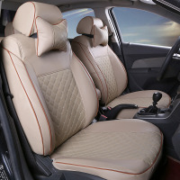 敬平北汽E系列E130E150座套专车专用皮U坐套全包汽车座垫套四季通用 杭绣款-米色 平