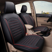 敬平四季通用亚麻全包围坐垫五菱宏光s荣光v七座专用布艺夏季汽车座套 CYS皮麻2座标准版黑色 平